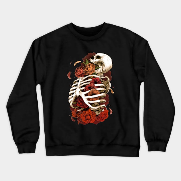 Cavity Skull Flower Crewneck Sweatshirt by arlin